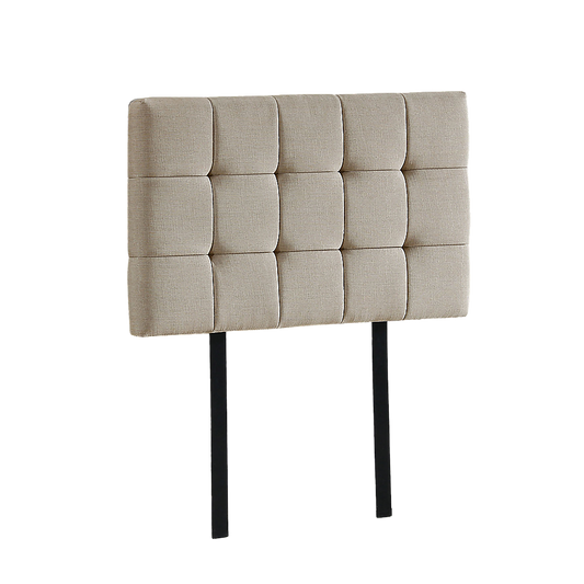 Linen Fabric Single Bed Deluxe Headboard Bedhead - Beige