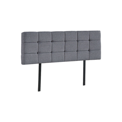 Linen Fabric Queen Bed Deluxe Headboard Bedhead - Grey