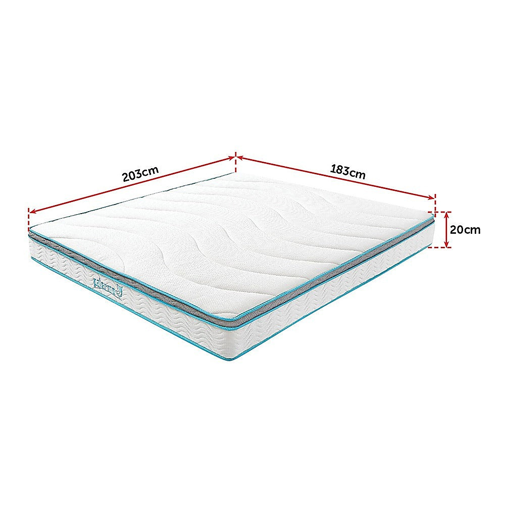 Palermo King 20cm Memory Foam and Innerspring Hybrid Mattress