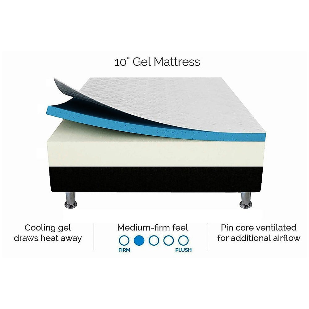 Palermo Double 25cm Gel Memory Foam Mattress - Dual-Layered - CertiPUR-US Certified