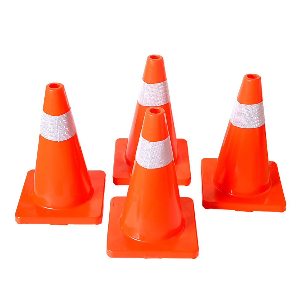 4pcs 45cm Road Traffic Cones Reflective Overlap Parking Emergency Safety Cone