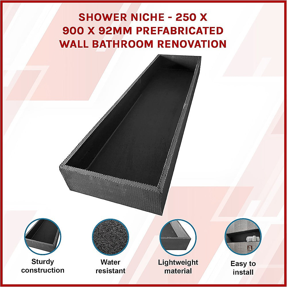 Shower Niche - 250 x 900 x 92mm Prefabricated Wall Bathroom Renovation