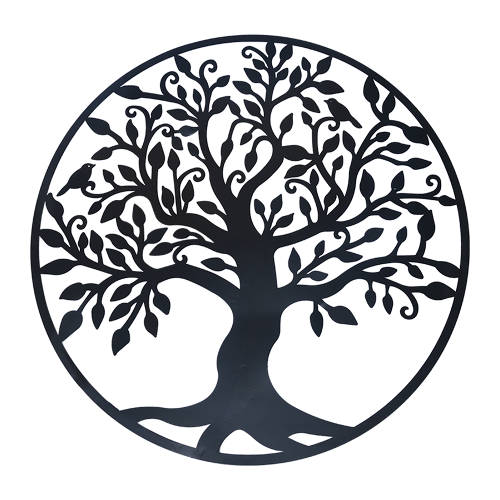 Black Tree of Life Wall Art Hanging Metal Iron Sculpture Garden 99cm