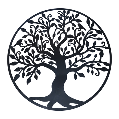 Black Tree of Life Wall Art Hanging Metal Iron Sculpture Garden 99cm