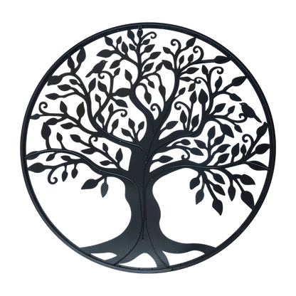 Black Tree of Life Wall Art Hanging Metal Iron Sculpture Garden 99cm