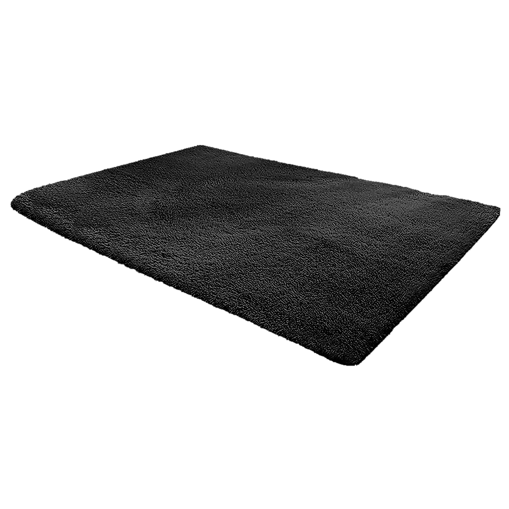 230x160cm Floor Rugs Large Shaggy Rug Area Carpet Bedroom Living Room Mat - Black