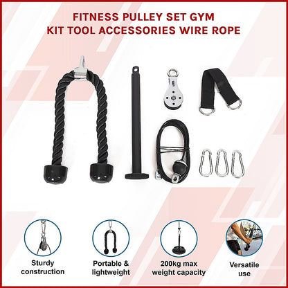 Fitness Pulley Set Gym Kit Tool Accessories Wire Rope