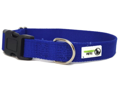 100% Pure Bamboo Fibre Dog Collar Plastic Buckle - Moondidley Pets Large Navy