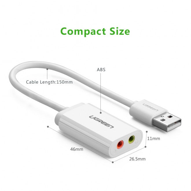 UGREEN USB 2.0 External 3.5mm Sound Card Adapter (30143)