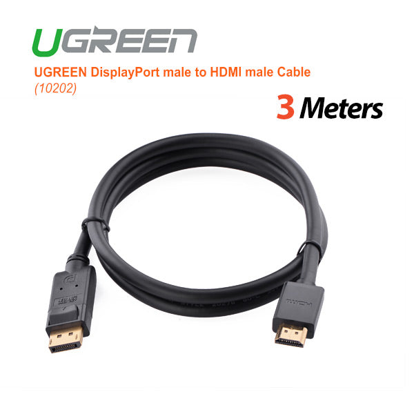 UGREEN DisplayPort male to HDMI male Cable 3M (10203)