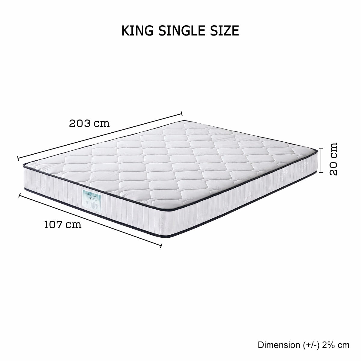 King Single Size Mattress in 6 turn Pocket Coil Spring and Foam Best value